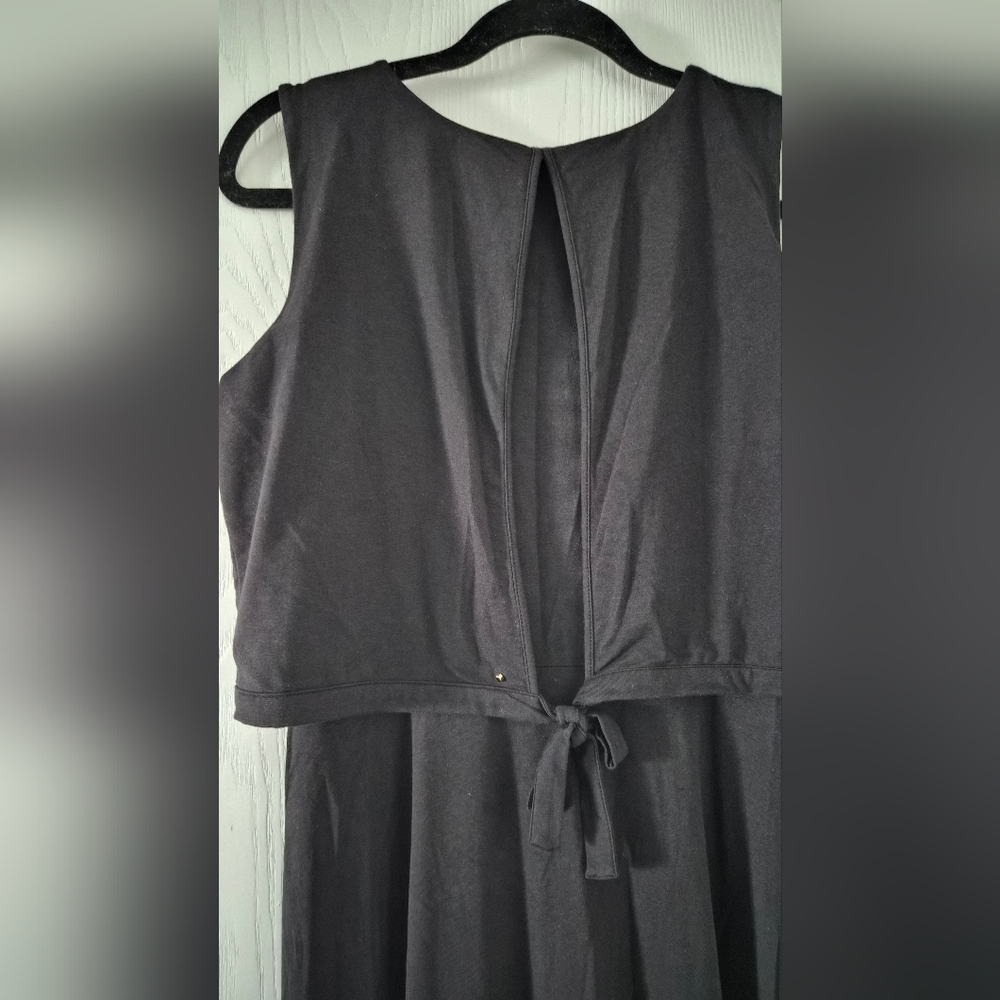 Cuyana Black Asymmetrical Overlay Tie Back Dress Size Medium - Picture 9 of 10